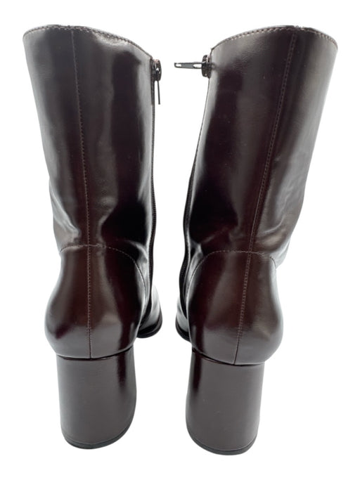 Madden Girl Shoe Size 8.5 Chocolate Brown Faux Leather Side Zip Square Toe Boots Chocolate Brown / 8.5