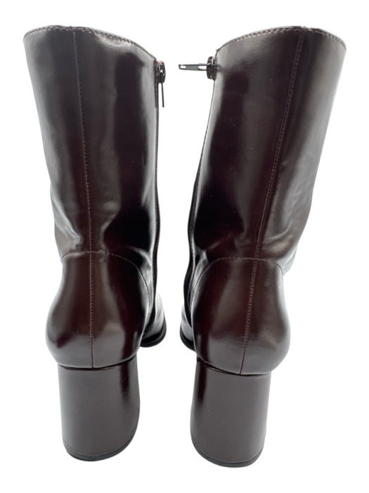 Madden Girl Shoe Size 8.5 Chocolate Brown Faux Leather Side Zip Square Toe Boots Chocolate Brown / 8.5