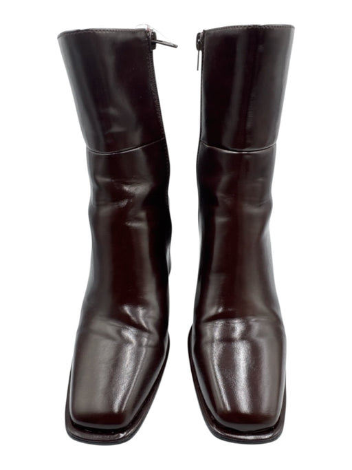 Madden Girl Shoe Size 8.5 Chocolate Brown Faux Leather Side Zip Square Toe Boots Chocolate Brown / 8.5