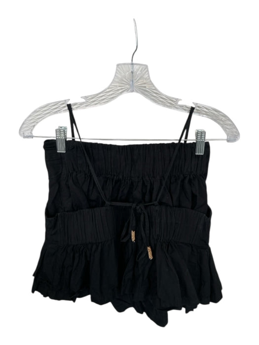 Free People Size XS Black Pleats Mini Spaghetti Strap Tank Short Set Black / XS