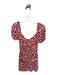 Rhode Size 2 Red & White Viscose Mini Hearts Scrunch Detail Back Zip Dress Red & White / 2