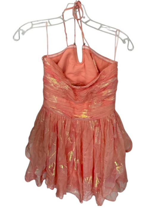 Ramy Brook Size Est S coral metalic Abstract Strapless Mini Dress coral / Est S