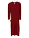 Walter Baker Size S Red Polyester Shimmer Long Sleeve Keyhole Back Midi Dress Red / S