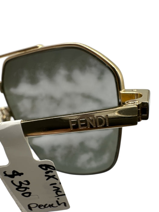 Fendi Gray & Gold Acetate Logo Monogram Aviator Sunglasses Gray & Gold