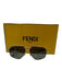 Fendi Gray & Gold Acetate Logo Monogram Aviator Sunglasses Gray & Gold