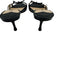 Jimmy Choo Shoe Size 37 Black Leather Embossed Bow Open Toe Kitten Heel Mules Black / 37