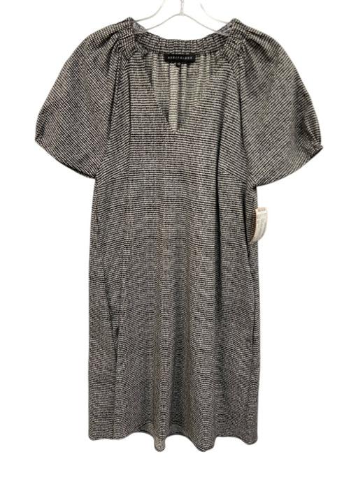 Abbey Glass Size XS Black & White Cotton & Nylon Houndstooth Side Pockets Dress Black & White / XS