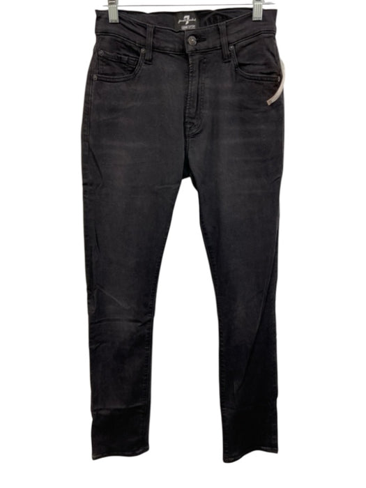 7 For All Mankind Size 28 Black Cotton Blend Solid Skinny Jean Men's Pants Black / 28