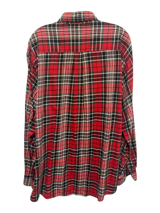 Burberry Size XL Red & Green Cotton Plaid Button Up Men's Long Sleeve Shirt Red & Green / XL