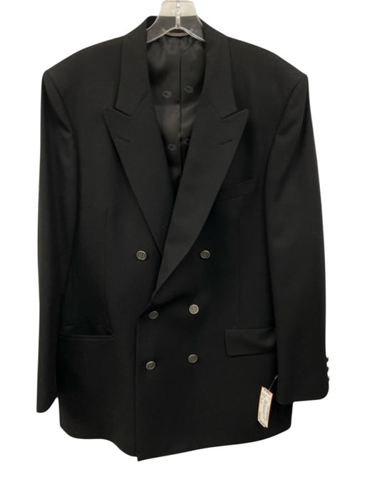 Dior Vintage Black Wool Solid Double Breasted Men's Blazer Black / Est 42