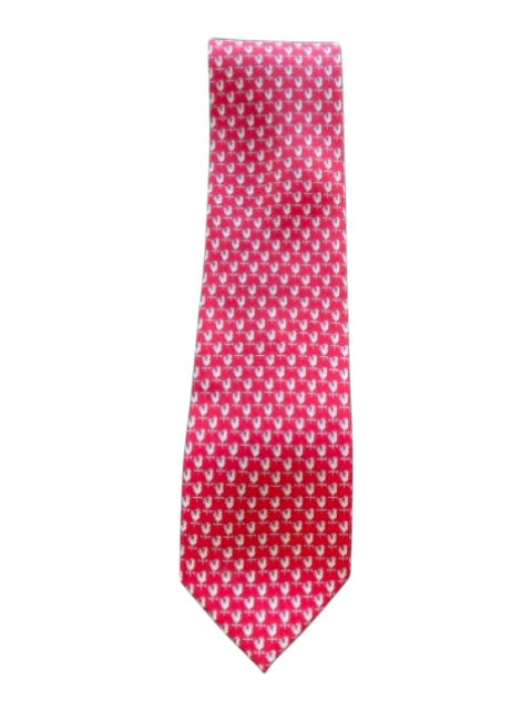 Ferragamo Red, White & Blue Silk All Over Print Men's Tie Red, White & Blue