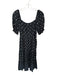 J Crew Size M Black & White Viscose Polka Dots Maxi Puff Sleeve Tiered Dress Black & White / M