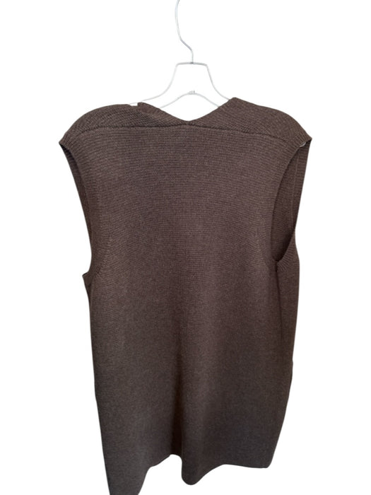 J Crew Size L Brown Cotton Blend Knit Long Vest Brown / L