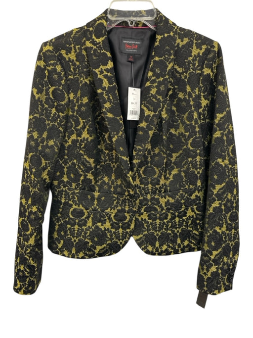 Banana Republic Size 14 Black & Yellow Polyester, Acetate, & Cotton Jacket Black & Yellow / 14