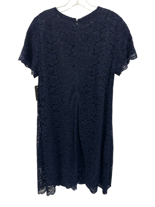 Harvey Faircloth Size 12 Navy Blue Polyester & Cotton Pockets Back Zip Dress Navy Blue / 12
