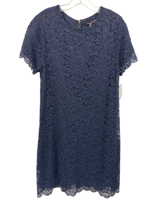 Harvey Faircloth Size 12 Navy Blue Polyester & Cotton Pockets Back Zip Dress Navy Blue / 12