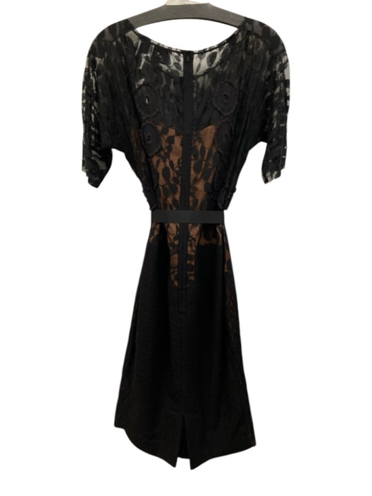 Beguile Byron Lars Size 12 Black & Nude Cotton Blend Lace Overlay Dress Black & Nude / 12