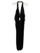 Carmen Marc Valvo Size 14 Black Polyester & Acetate Halter Neck Front Slit Gown Black / 14