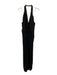 Carmen Marc Valvo Size 14 Black Polyester & Acetate Halter Neck Front Slit Gown Black / 14