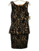 Tadashi Shoji Size 10 Black & Nude Cotton & Nylon Lace Overlay Floral Midi Dress Black & Nude / 10