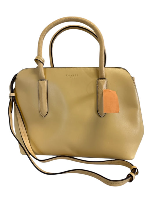 Radley London Light Yellow Leather Top Handle Multiple Straps Satchel Bag Light Yellow