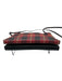 Coach Red & Black Coated Canvas & Leather Plaid Zip & Magnetic Close Bag Red & Black