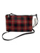 Coach Red & Black Coated Canvas & Leather Plaid Zip & Magnetic Close Bag Red & Black