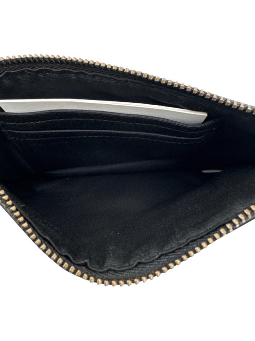 Coach Black & Red Coated Canvas Plaid Zip Close Pouch Wristlet Black & Red