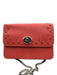 Coach Coral Red Faux Leather Flap Top Toggle Clasp Bead & Stud Detail Bag Coral Red
