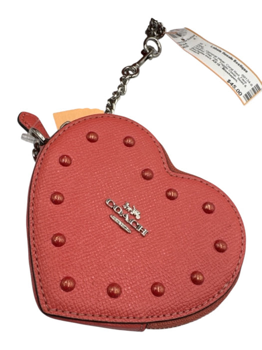 Coach Coral Red Faux Leather Flap Top Toggle Clasp Bead & Stud Detail Bag Coral Red