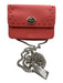Coach Coral Red Faux Leather Flap Top Toggle Clasp Bead & Stud Detail Bag Coral Red