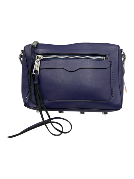 Rebecca Minkoff Indigo Purple Leather Zip Close Chain Strap Stud Detail Bag Indigo Purple