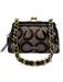 Coach Brown & Beige Canvas & Leather Brass Hardware Kiss Lock Y2K Shoulder Bag Brown & Beige / S