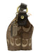 Coach Brown & Gold Canvas & Leather Zip Top Monogram Metallic hand bag Bag Brown & Gold / XS