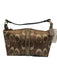 Coach Brown & Gold Canvas & Leather Zip Top Monogram Metallic hand bag Bag Brown & Gold / XS