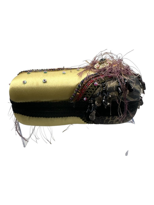 Mary Frances Green, Red, Purple Textile Magnetic Snap Fringe Beaded Strap Bag Green, Red, Purple / XS
