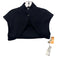 St John Size 12 Black Wool & Rayon High Neck Single Button Bolero Jacket Black / 12