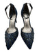 Adrianna Papell Shoe Size 7.5 Blue Leather Satin Embellished Stiletto Pumps Blue / 7.5