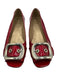 Stuart Weitzman Shoe Size 7 Red Leather Patent Silvertone hardware Flats Red / 7