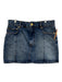 Ganni Size 38 Medium Wash Cotton Denim High Rise Faded Rhinestone Logo Skirt Medium Wash / 38