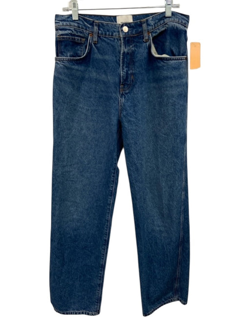 Reformation Size 28 Medium Wash Cotton Denim High Rise Faded Wide Leg Jeans Medium Wash / 28