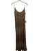 Halston Size 6 Brown Polyester Blend Spaghetti Strap Fully Sequined Gown Brown / 6
