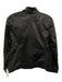 Size Large Black Leather Long Sleeve Zip Front Lapel Jacket Black / Large