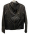 Size Large Black Leather Long Sleeve Zip Front Lapel Jacket Black / Large