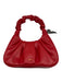 JW PEI Red Leather Top Handle Pleated Magnetic Close Hobo Bag Red / Small