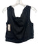 Le AL.X Size Medium Black Linen Cap Sleeve Princess Seams Boat Neck Top Black / Medium