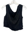 Le AL.X Size Medium Black Linen Cap Sleeve Princess Seams Boat Neck Top Black / Medium