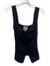 Reformation Size 6 Black Linen Sleeveless Lace Trim Button Detail Tie Detail Top Black / 6