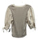 Ulla Johnson Size Medium Beige Cream Cotton Half Puff Sleeve Heathered Top Beige Cream / Medium
