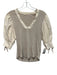 Ulla Johnson Size Medium Beige Cream Cotton Half Puff Sleeve Heathered Top Beige Cream / Medium